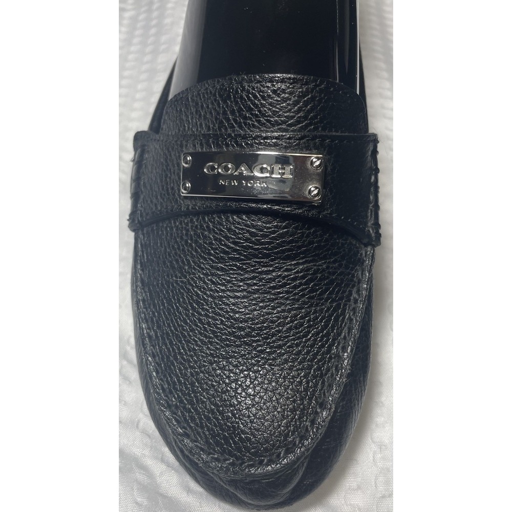 COACH Fredrica Black Leather Loafer Flats Women's sz 8B Shoes Very Little Wear - Picture 3 of 10